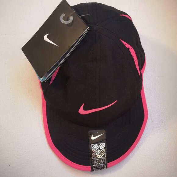 NWT Nike Toddler Size 2/4T Black with Hyper Pink Trim Baseball Hat - Picture 1 of 8